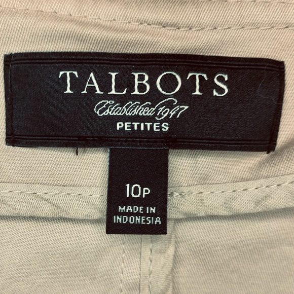 Talbots Ruffle Trim Blazer Short Waisted Tan Size 10 Petite - Picture 9 of 11